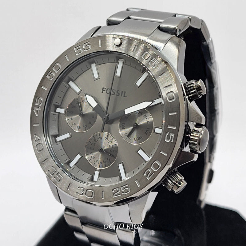 Fossil Bannon Multifunction Chronograph Grey Dial Grey Steel Strap Watch for Men - BQ2491 Buy Now By Fossil