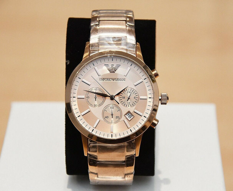 Emporio Armani Classic Rose Gold Chronograph Steel Strap Watch For Men - AR2452 Buy Now By Emporio Armani