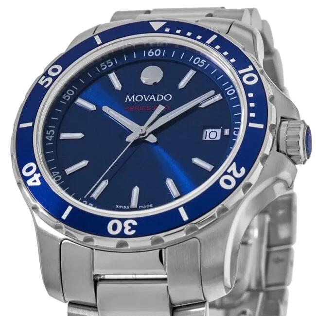 Movado Series 800 Blue Dial Silver Steel Strap Watch For Men - 2600137 Buy Now By Movado