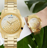 Shop Guess Crush Gold Dial Gold Steel Strap Watch For Women - GW0020L2 in USA