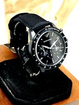 Emporio Armani Mario Chronograph Quartz Black Dial Black Nylon Strap Watch For Men - AR11453 Buy Now By Emporio Armani