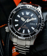 Citizen Promaster 200M Diver Fugu Asian Limited Edition Black Dial Silver Steel Strap Watch For Men - NY0090-86E Buy Now By Citizen
