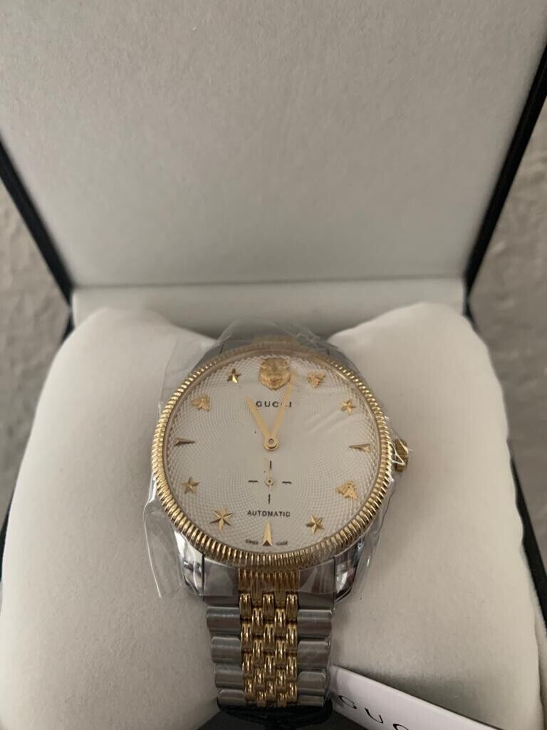 Gucci G Timeless Automatic White Dial Two Tone Steel Strap Watch for Men - YA126356 Buy Now By Gucci