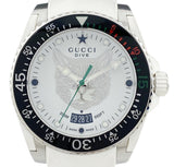 Shop Gucci Dive Tiger White Dial White Rubber Strap Watch For Men - YA136329 in USA