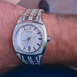Shop Bulova Phantom Swarovski Crystal Pave Silver Dial Silver Steel Strap Watch for Men - 98B296 in USA