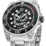 Shop Gucci Dive Snake Black Dial Silver Steel Strap Watch For Men - YA136218 in USA