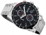 Shop Hugo Boss Rafale Chronograph Black Dial Silver Steel Strap Watch for Men - 1513509 in USA