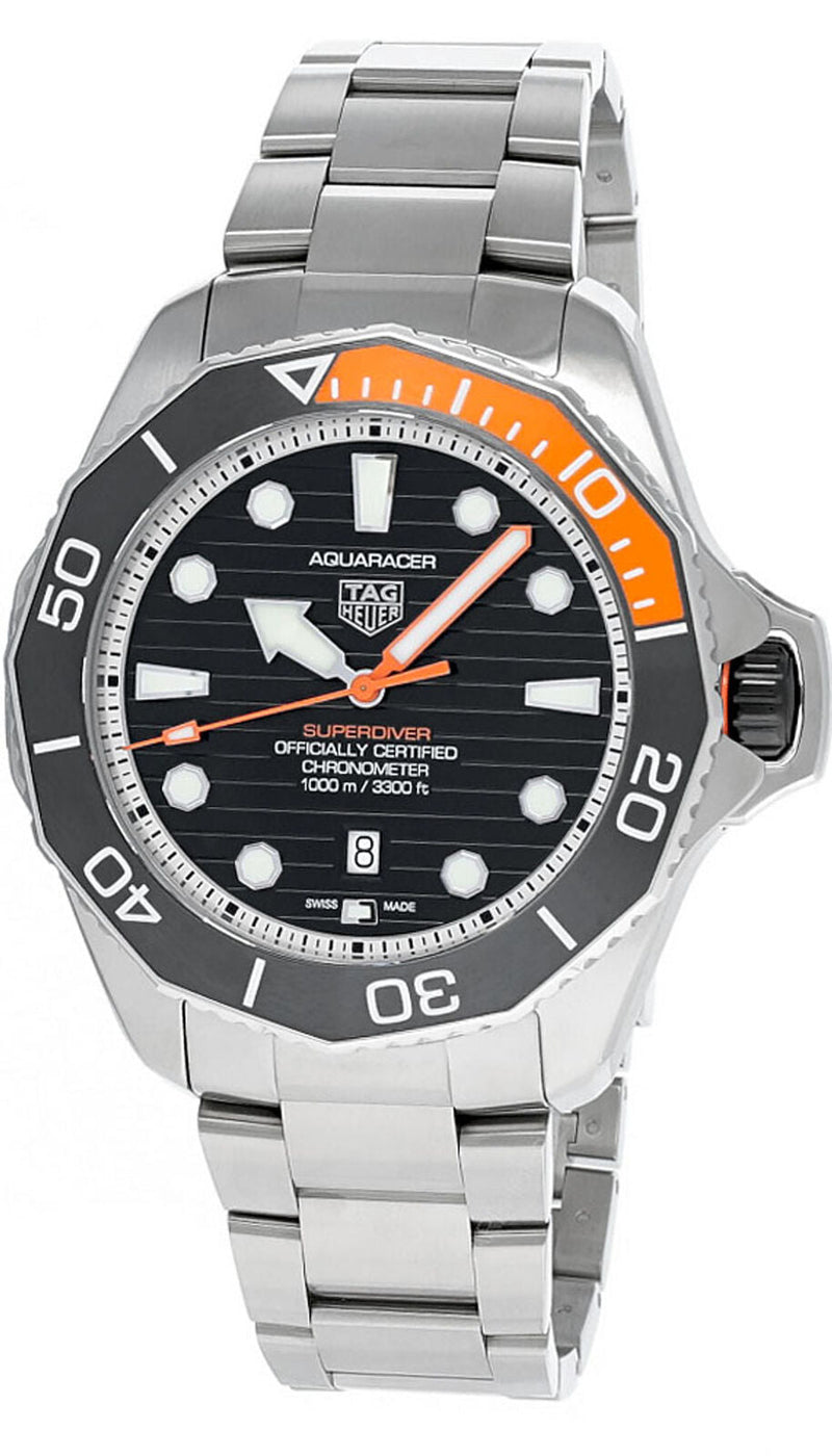 Tag Heuer Aquaracer Professional 1000 Superdiver Automatic Black Dial Silver Steel Strap Watch for Men - WBP5A8A.BF0619 Buy Now By Tag Heuer