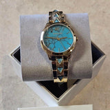Michael Kors Petite Runway Mercer Blue Dial Gold Steel Strap Watch For Women - MK6673 Buy Now By Michael Kors