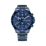 Shop Tommy Hilfiger Bank Quartz Blue Dial Blue Steel Strap Watch for Men - 1791720 in USA