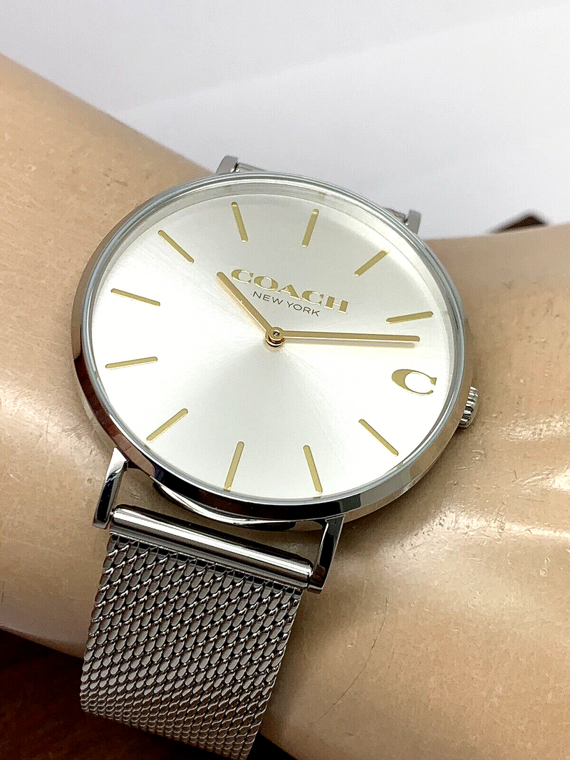 Coach Charles Silver Dial Silver Mesh Bracelet Watch for Men - 14602439 Buy Now By Coach