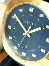 Gucci GG2570 Black Dial Black Leather Strap Watch For Men - YA142310 Buy Now By Gucci