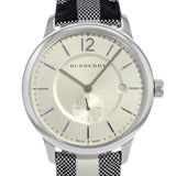 Shop Burberry The Classic Horseferry Silver Dial Black Leather Strap Watch for Men - BU10002 in USA