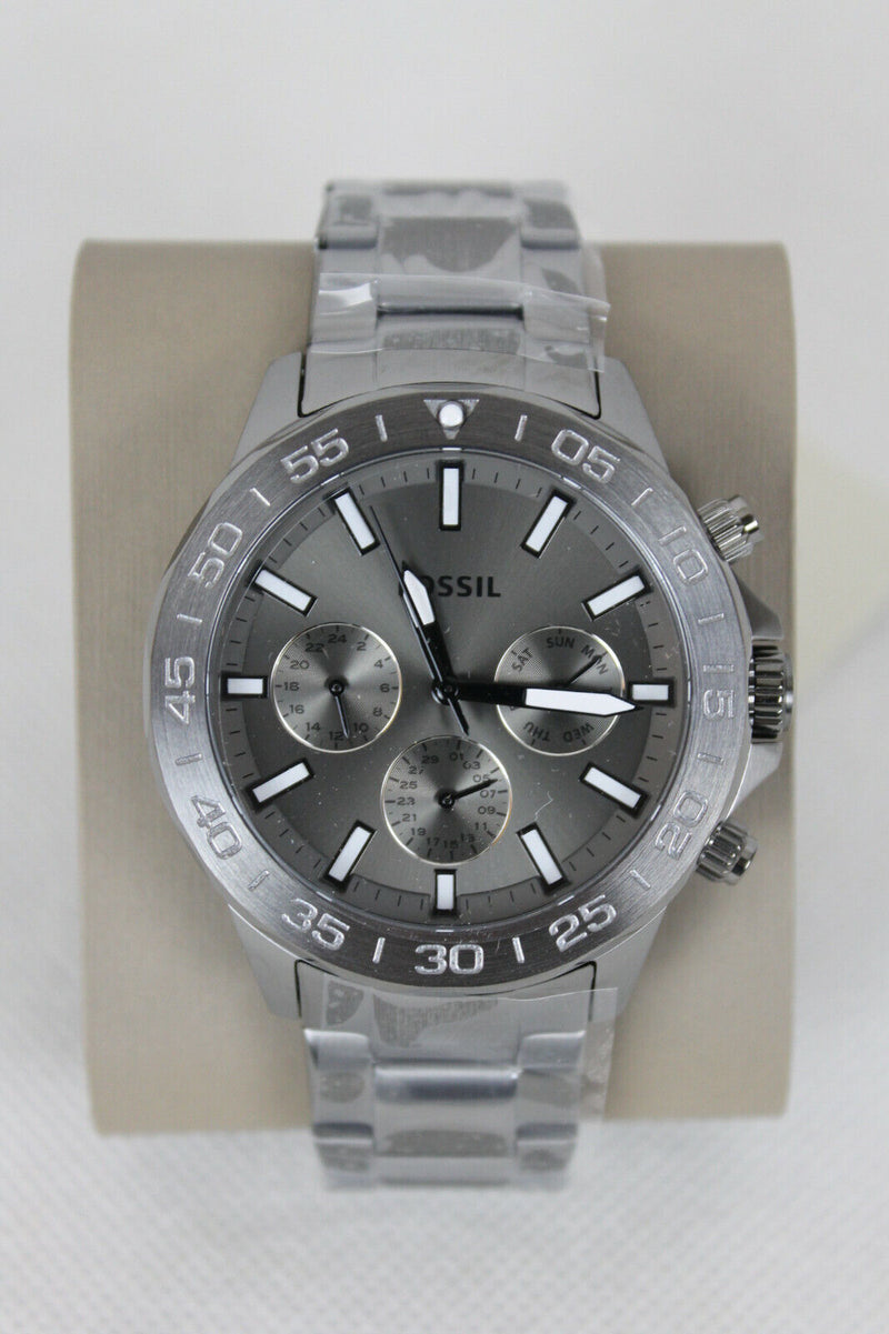Fossil Bannon Multifunction Chronograph Grey Dial Grey Steel Strap Watch for Men - BQ2491 Buy Now By Fossil