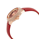 Michael Kors Camille Three Hand Crystals Rose Gold Dial Red Leather Strap Watch For Women - MK4701 Buy Now By Michael Kors