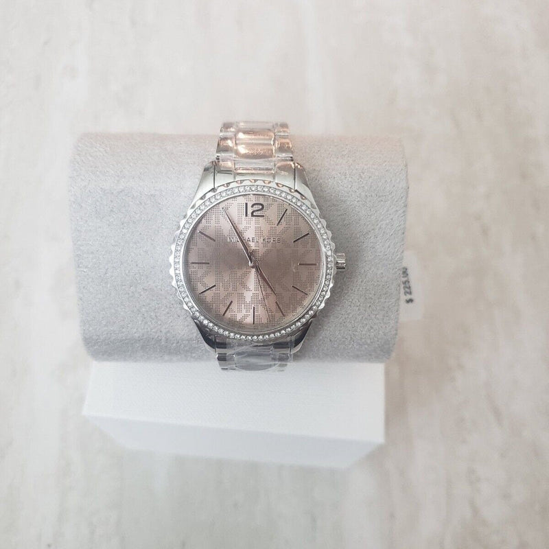 Michael Kors Layton Three Hand Pink Dial Silver Steel Strap Watch For Women - MK7298 Buy Now By Michael Kors