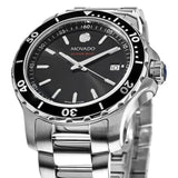 Shop Movado Series 800 Black Dial Silver Steel Strap Watch For Men - 2600135 in USA