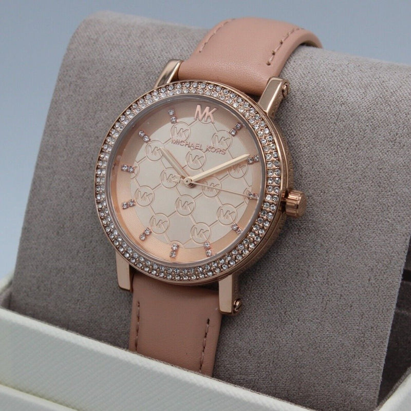 Michael Kors Corey Analog Rose Gold Dial Pink Leather Strap Watch For Women - MK2987 Buy Now By Michael Kors