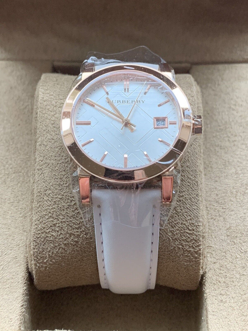 Burberry The City White Dial White Leather Strap Watch for Women - BU9108 Buy Now By Burberry