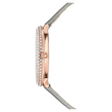 Shop Swarovski Crystal Frost Silver Dial White Leather Strap Watch for Women - 5484070 in USA