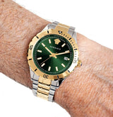 Versace Hellenyium Quartz Green Dial Two Tone Steel Strap Watch For Men - VE3A00720 Buy Now By Versace