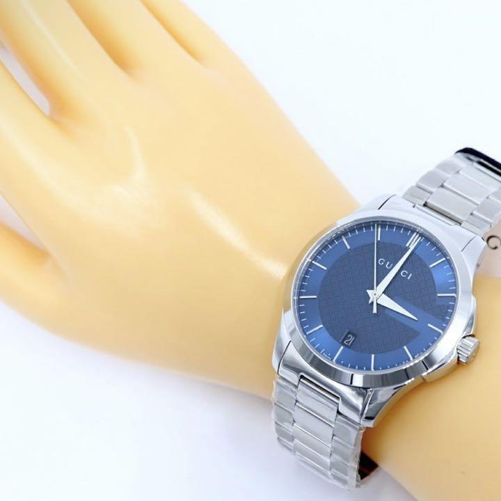 Gucci G Timeless Blue Dial Silver Steel Strap Watch For Men - YA126440 Buy Now By Gucci
