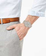 Bulova Octova Crystal Silver Dial Two Tone Steel Strap Watch for Men - 98C133 Buy Now By Bulova