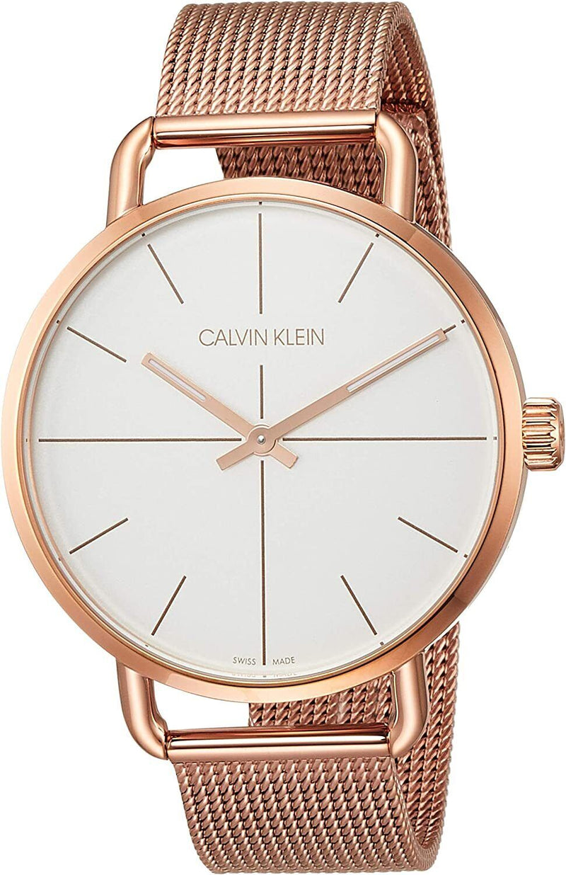 Calvin Klein Even White Dial Rose Gold Mesh Bracelet Watch for Women - K7B21626 Buy Now By Calvin Klein