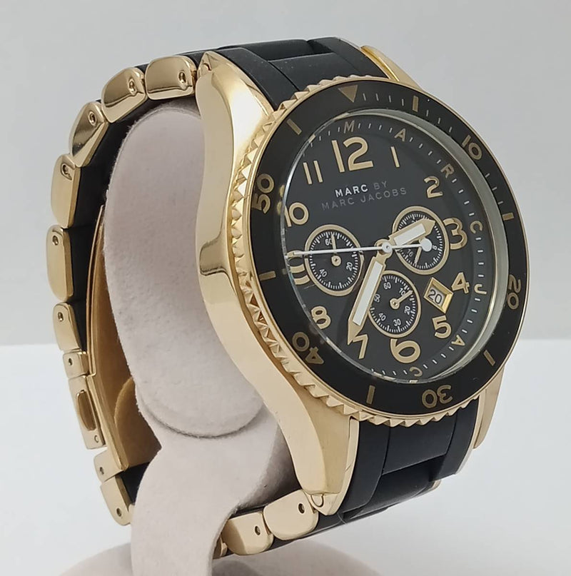 Marc Jacobs Rock Chronograph Black Dial Black Silicone Strap Watch for Women - MBM2552 Buy Now By Marc Jacobs