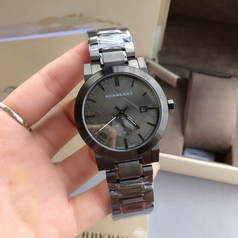 Burberry The City Black Dial Black Steel Strap Watch for Men - BU9902 Buy Now By Burberry