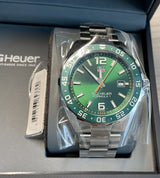 Shop Tag Heuer Formula 1 Limited Edition Green Dial Silver Steel Strap Watch for Men - WAZ1017.BA0842 in USA