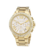 Shop Michael Kors Camille Silver Diamonds Dial Gold Steel Strap Watch for Women - MK5756 in USA