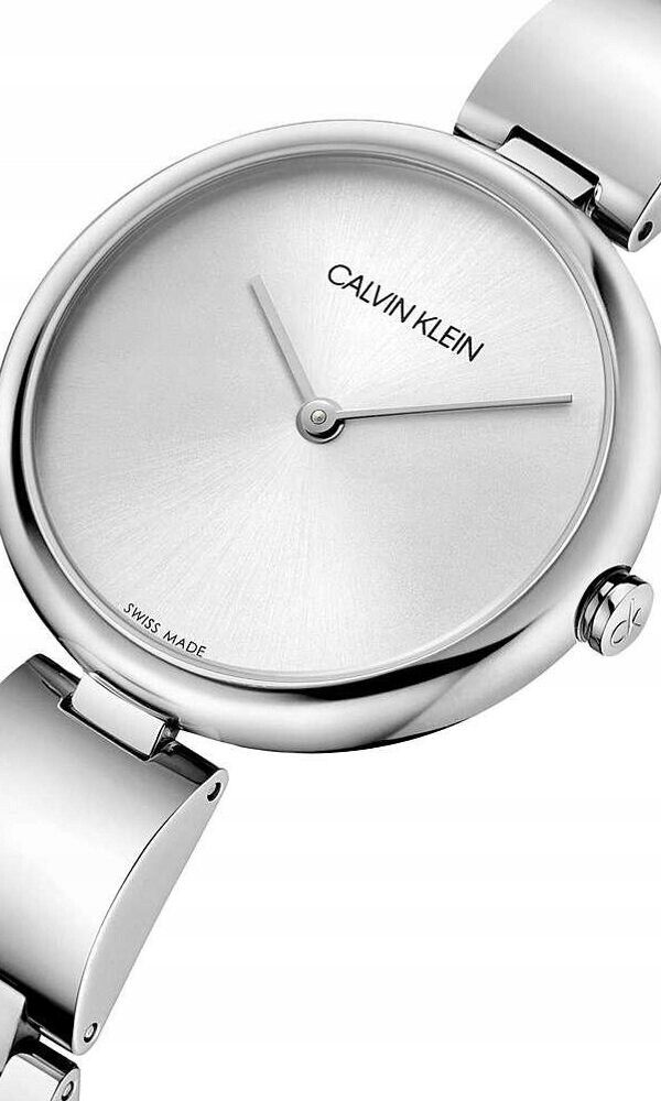 Shop Calvin Klein Wavy Silver Dial Silver Steel Strap Watch for Women - K9U23146 in USA