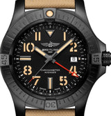 Shop Breitling Avenger Automatic GMT 45 Black Dial Brown Nylon Strap Watch for Men - V32395101B1X1 in USA