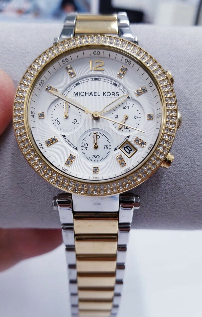 Michael Kors Parker White Dial Two Tone Steel Strap Watch for Women - MK5626 Buy Now By Michael Kors