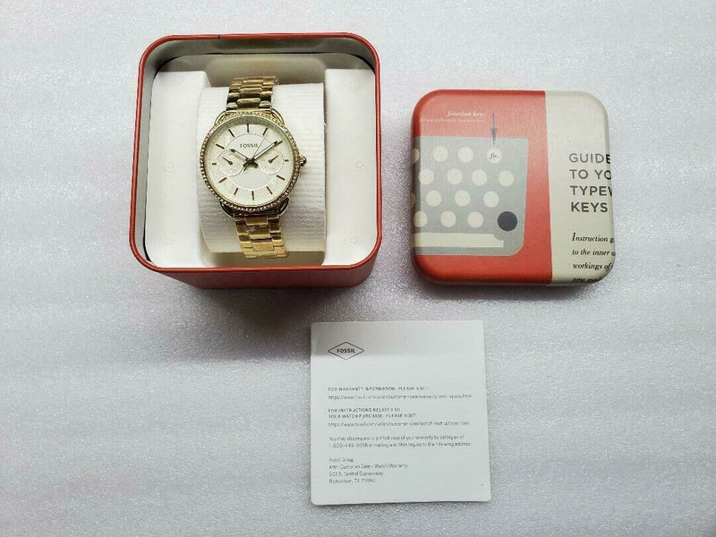 Fossil Tailor Gold Dial Gold Steel Strap Watch for Women - ES4263 Buy Now By Fossil