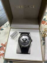 Versace Palazzo Empire Black Dial Black Leather Strap Watch for Men - VERD00218 Buy Now By Versace