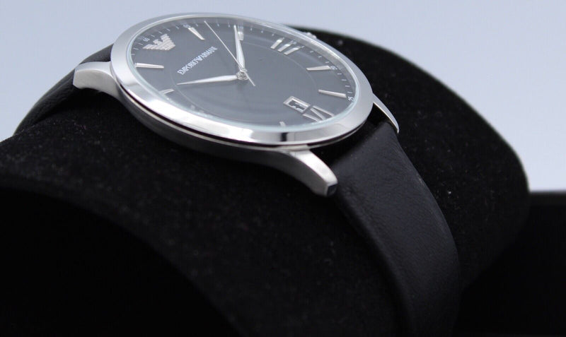Emporio Armani Giovanni Analog Black Dial Black Leather Strap Watch For Men - AR11210 Buy Now By Emporio Armani