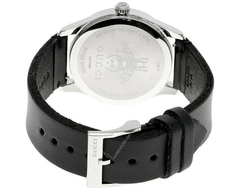 Shop Gucci G Timeless Quartz Green & Red Dial Black Leather Strap Watch For Men - YA1264149 in USA