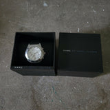 Marc Jacobs Blade Chronograph White Dial Black Leather Strap Watch for Women - MBM1189 Buy Now By Marc Jacobs