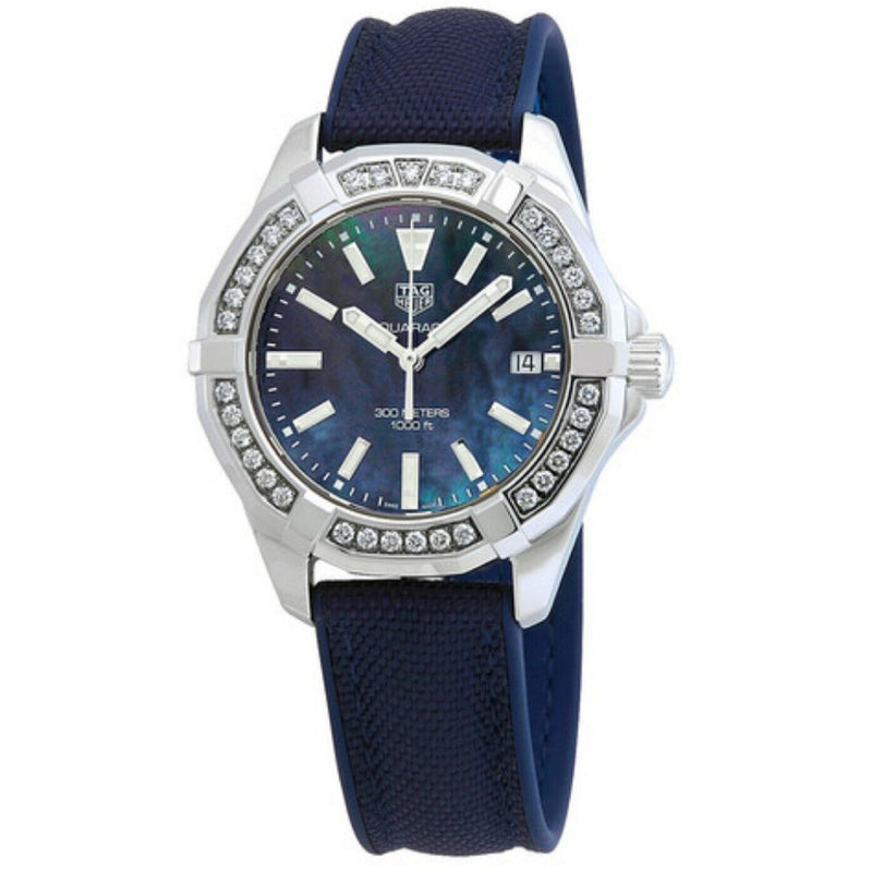 Tag Heuer Aquaracer Quartz Diamonds Blue Dial Blue Nylon Strap Watch for Women - WAY131N.FT6091 Buy Now By Tag Heuer