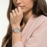 Shop Swarovski Crystal Frost Silver Dial White Leather Strap Watch for Women - 5484070 in USA