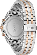 Shop Hugo Boss Associate Chronograph Black Dial Two Tone Steel Strap Watch for Men - 1513840 in USA
