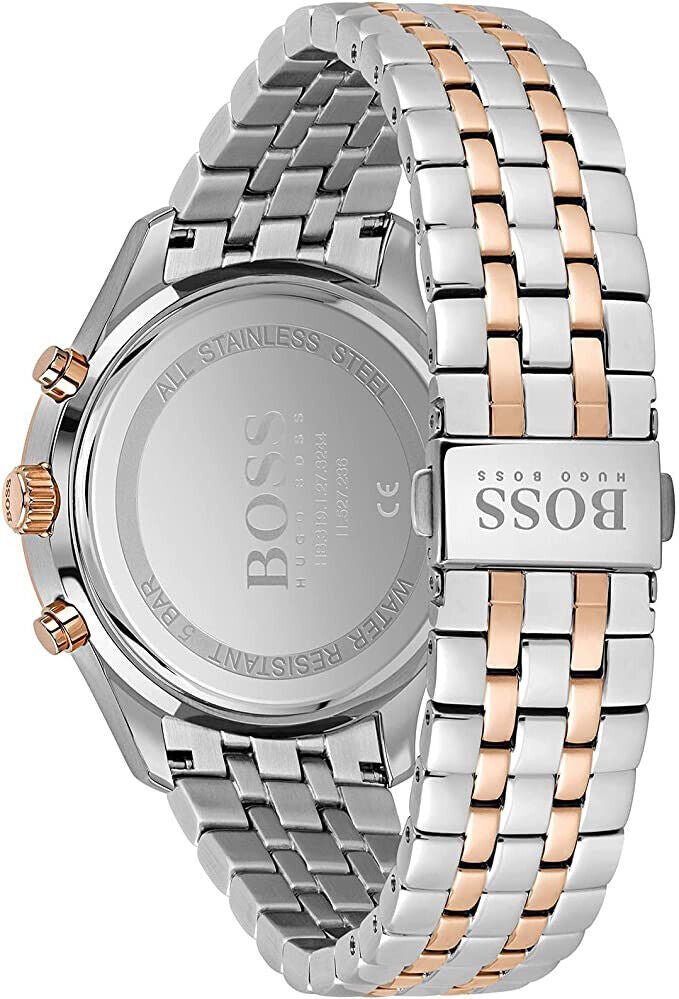 Shop Hugo Boss Associate Chronograph Black Dial Two Tone Steel Strap Watch for Men - 1513840 in USA