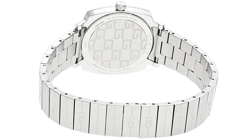 Shop Gucci Grip Quartz Silver Dial Silver Steel Strap Watch For Men - YA157501 in USA