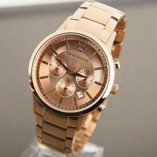 Emporio Armani Classic Rose Gold Chronograph Steel Strap Watch For Men - AR2452 Buy Now By Emporio Armani