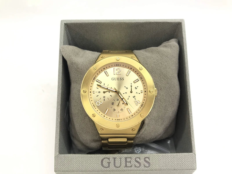 Shop Guess Scope Gold Dial Gold Steel Strap Watch for Men - GW0454G2 in USA