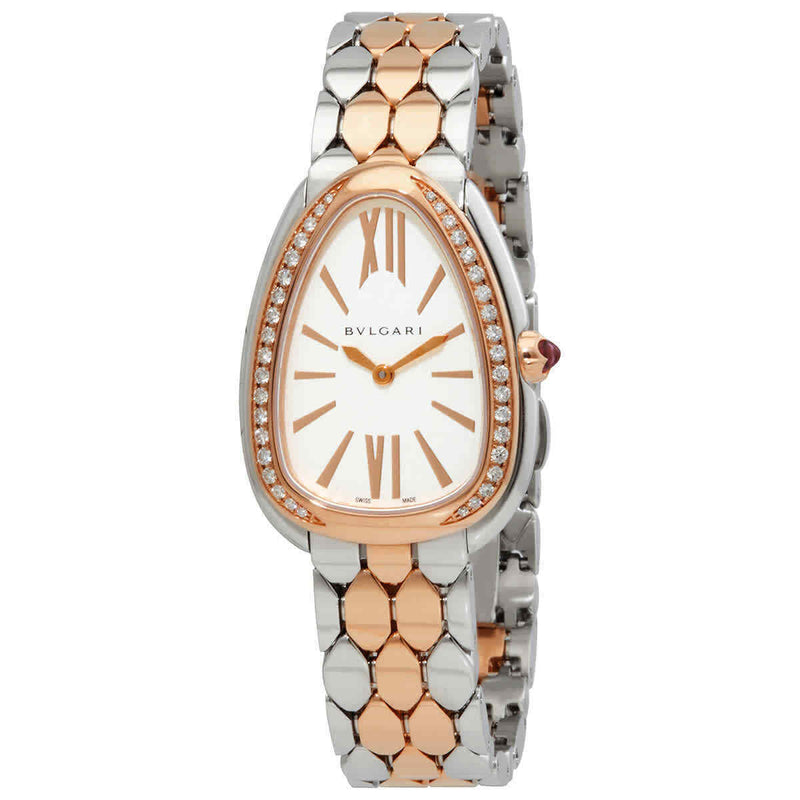 Bvlgari Serpenti Seduttori Diamonds Silver Dial Two Tone Steel Strap Watch for Women - SERPENTI103274