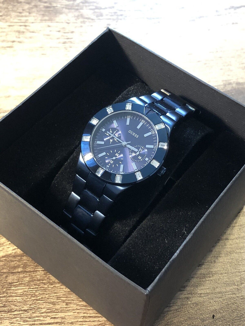 Guess Glisten Analog Blue Dial Blue Steel Strap Watch for Women - W0027L3 Buy Now By Guess