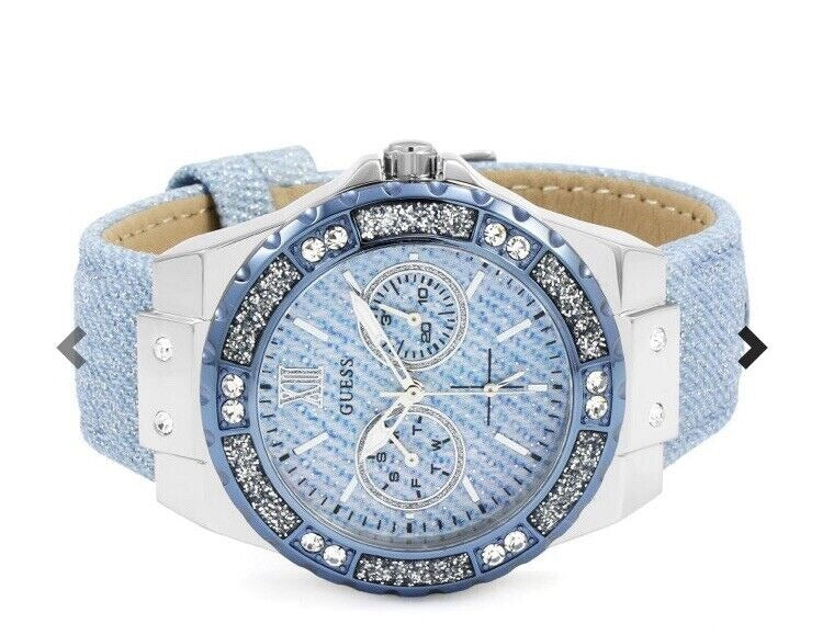 Guess Limelight Quartz Blue Dial Blue Leather Strap Watch For Men - W0775l1 Buy Now By Guess